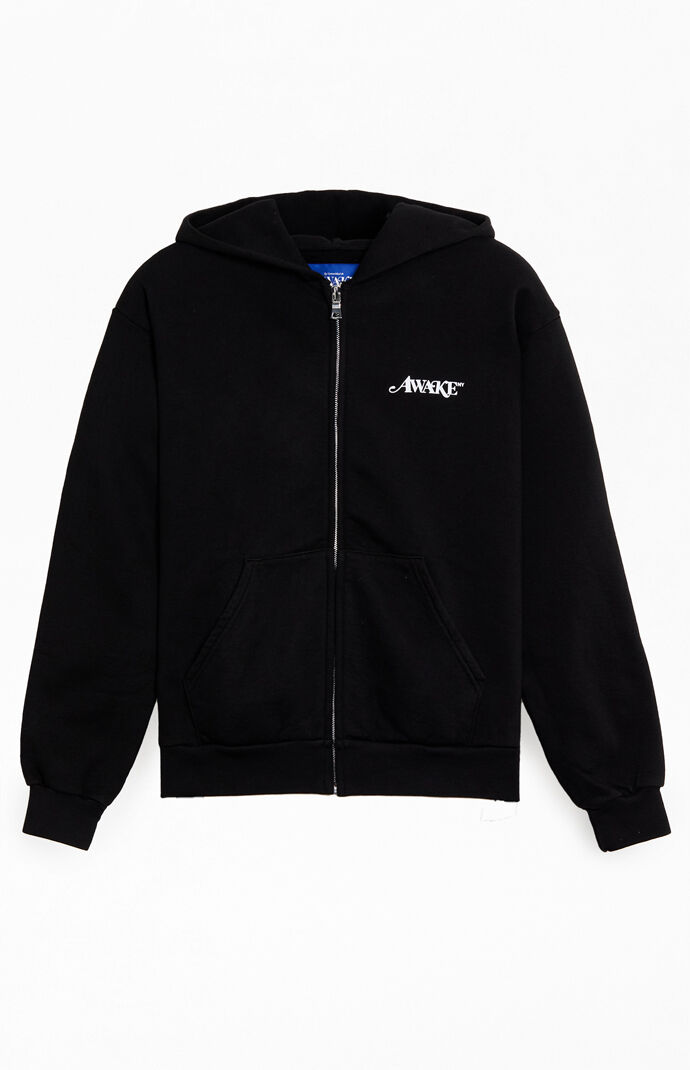 Awake NY Black Logo Full Zip Hoodie | Pacsun