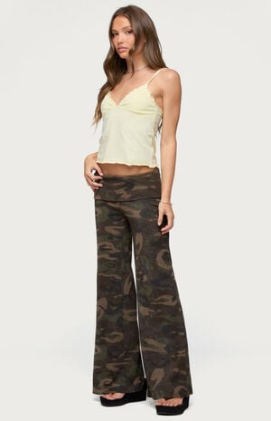 Lumielle Camo Wide Leg Foldover Pants image number 4
