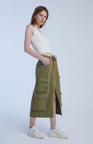 Eco Khaki Combat Midi Skirt image number 1