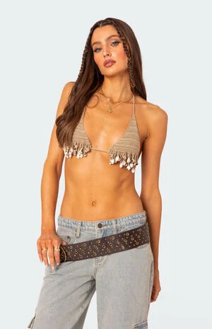 Aruba Beaded Crochet Bra Top image number 1