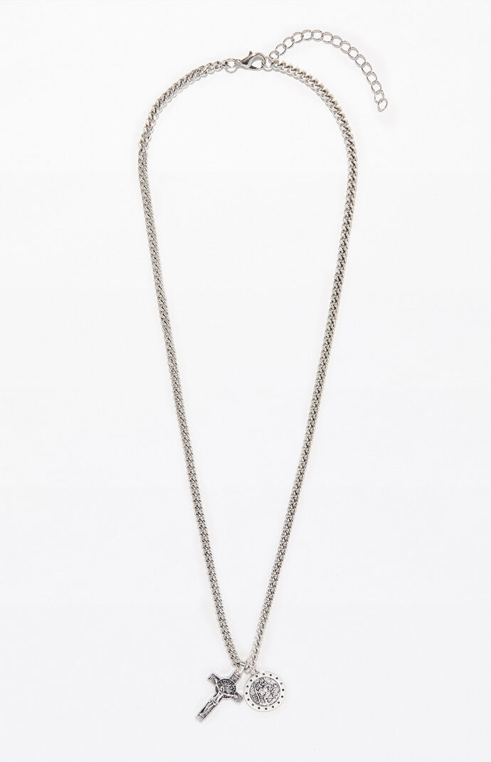 Cross & Medallion Necklace