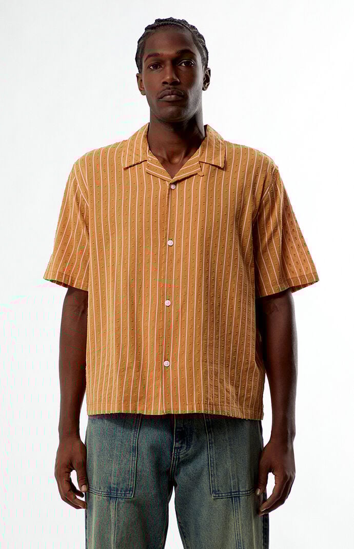 Pacsun Striped Pointelle Camp Shirt