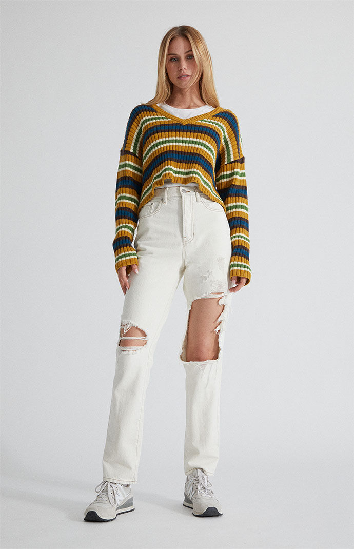 Pacsun white ripped sales jeans