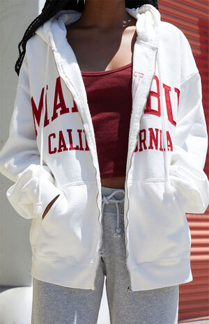 White Malibu Full Zip Hoodie image number 2