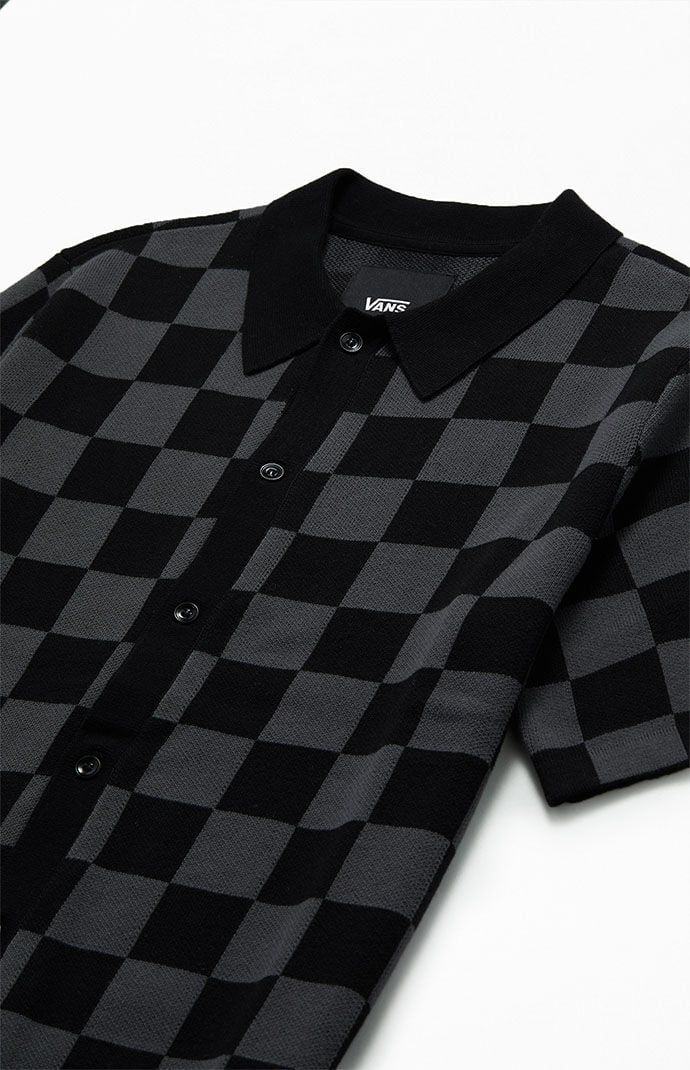 Vans checkerboard button up sales shirt