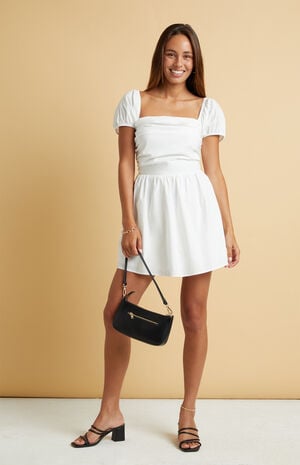 Puff Sleeve Ruched Mini Dress image number 4