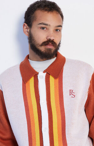 Striped Button Down Sweater image number 1