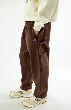 Brown Reverse Weave Carpenter Sweatpants image number 1