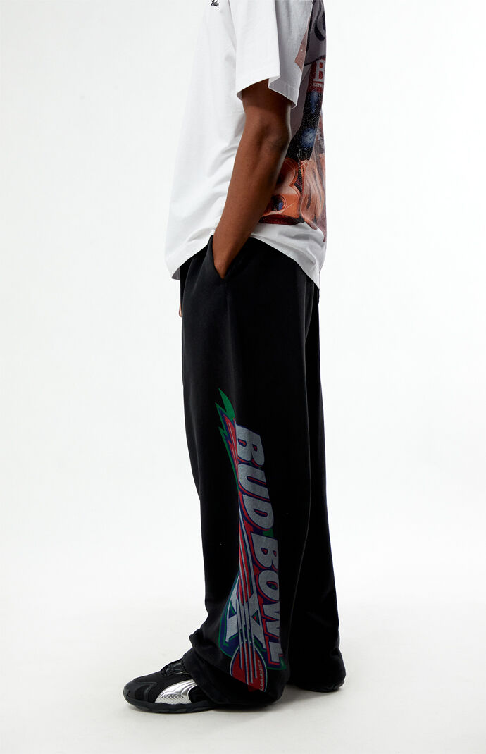 Budweiser Bud Bowl Black Ten Open Hem Baggy Sweatpants | Pacsun