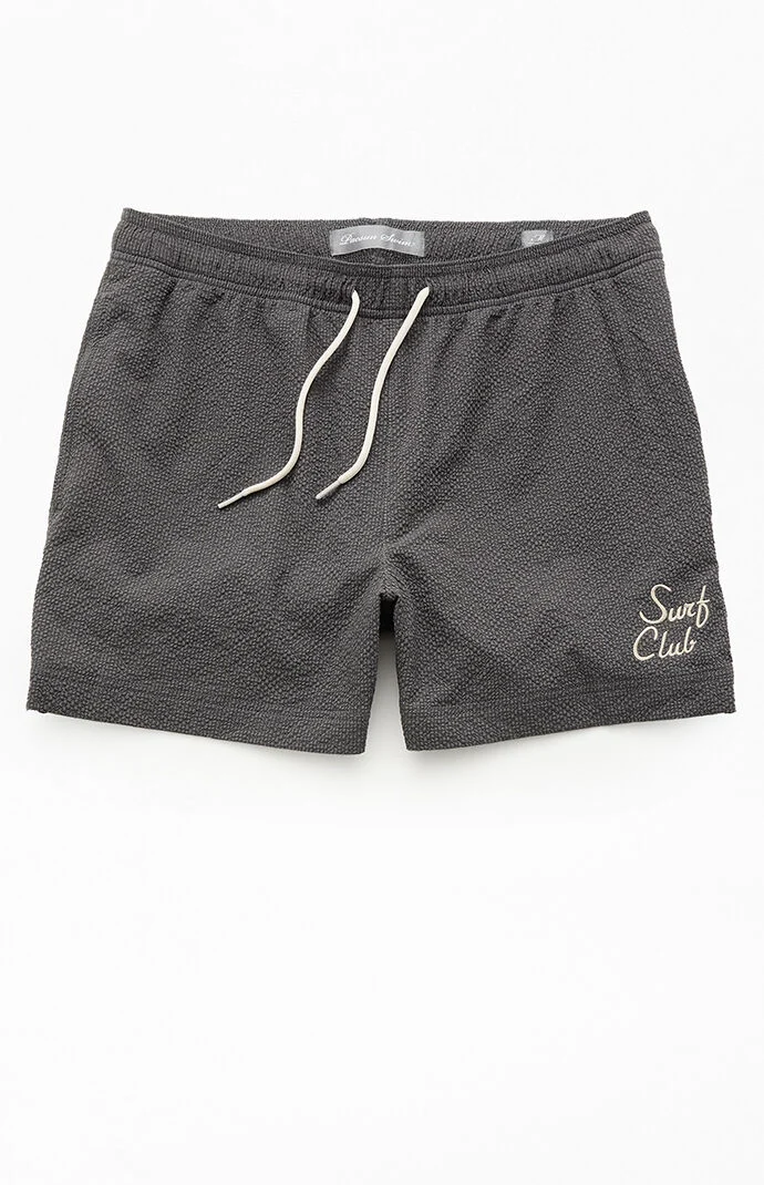 Pacsun Surf Club Seersucker 4.5" Swim Trunks