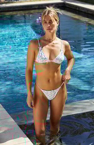 Floral Jasmine Bow Cheeky Bikini Bottom image number 1