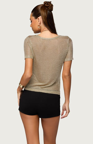 Luchia Shiny Knit Top image number 3