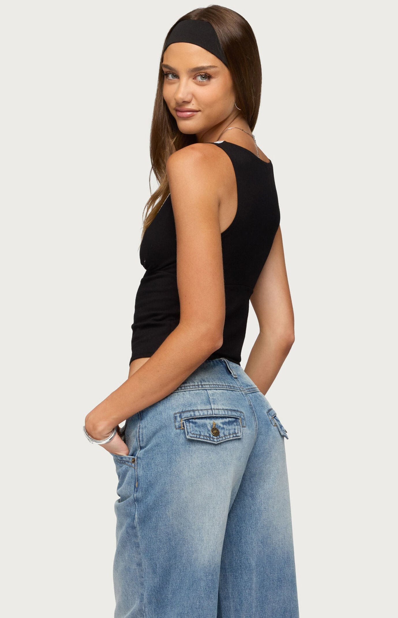 Edikted Winney Contrast Lace Top