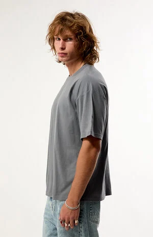 Gray Basic Oversized T-Shirt image number 3