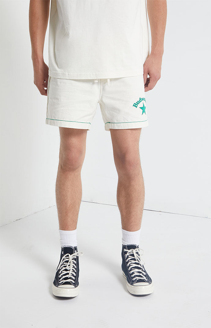 Budweiser PACSUN ナイロン スイムショーツ S 赤 白 青 総柄