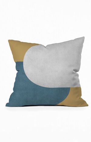 Blue Colorblock Large Outdoor Throw Pillow