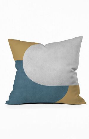 Blue Colorblock Large Outdoor Throw Pillow image number 1