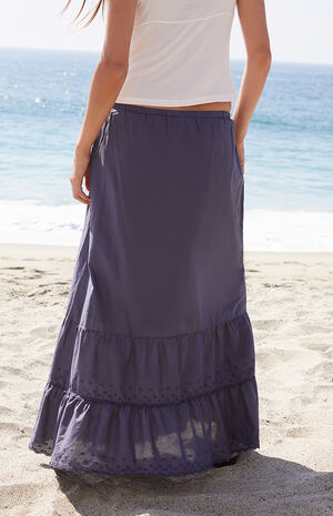Navy Olive Maxi Skirt image number 3