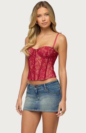 Saffire Detachable Straps Lace Corset image number 2