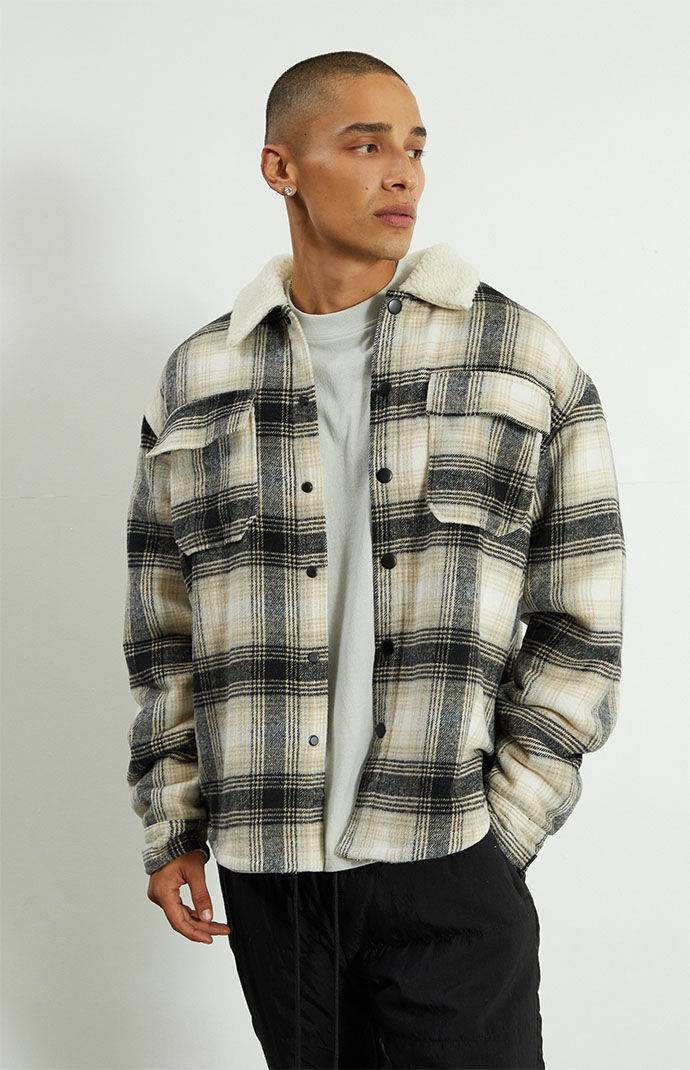 PACSUN Destroyed Plaid Flannel Shirt