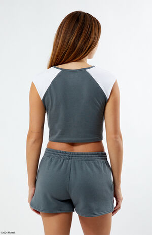 Rhinestone Notched Raglan T-Shirt image number 4