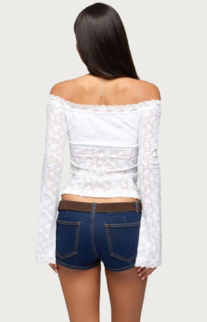 Built in Bra Off Shoulder Lace Top image number 3