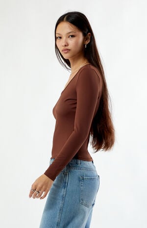 Demi Scoop Neck Long Sleeve Top image number 3
