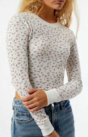 Shell Stitch Waffle Knit Long Sleeve Top image number 2