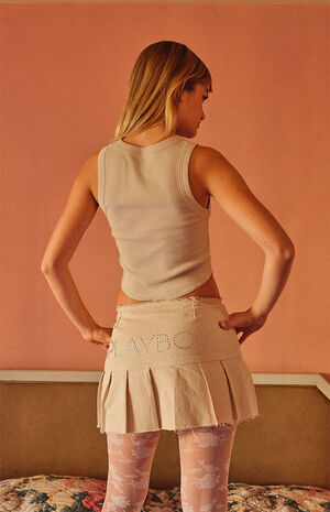 By PacSun Pleated Bunny Low Rise Mini Skirt image number 3