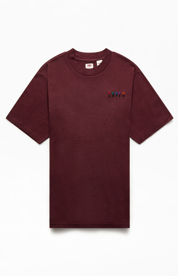 Burgundy Graphic Mockneck T-Shirt