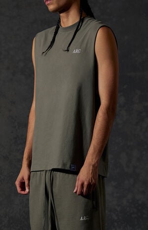 Green Standard Cut Off Muscle T-Shirt image number 4