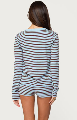 Lillian Striped Button Up Knit Cardigan image number 3