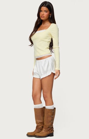 Joana Layered Lacey Henley Top image number 4