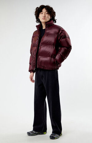 Burgundy Puffer Jacket image number 2