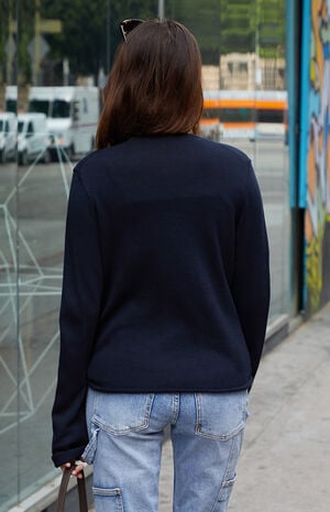 Blue V-Neck Sweater Blue V-Neck Sweater image number 4