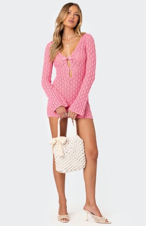 Brie Cut Out Crochet Mini Dress image number 5