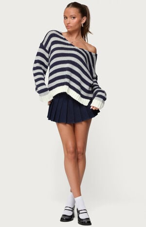 Eugenie Oversized Striped Knit Sweater image number 4