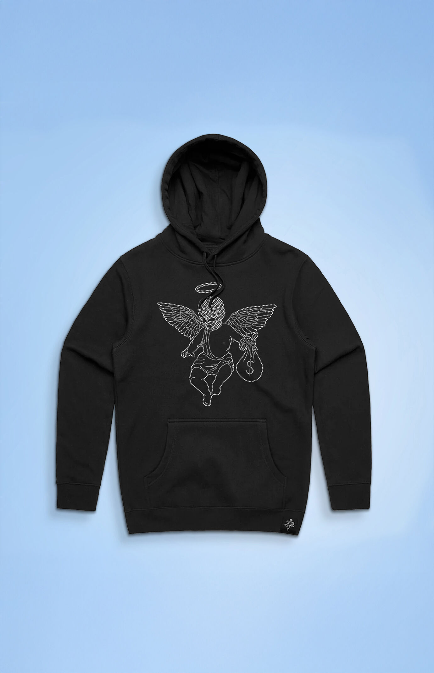 HASTAMUERTE Rhinestone Ski Mask Angel Hoodie