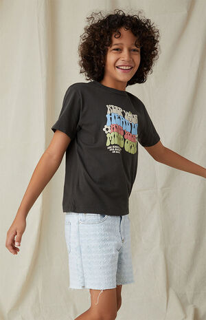 Light Blue Distressed Denim Shorts image number 3