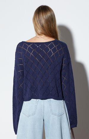 Isla Open Knit Cropped Sweater image number 3