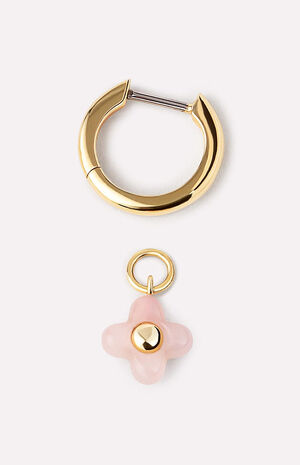 Liora Rose Quartz Flower Hoop Earrings image number 5