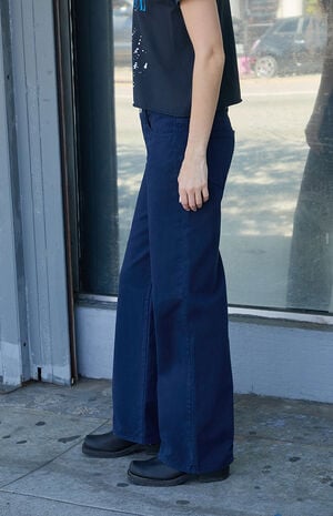 Navy Wide Leg Pants image number 3