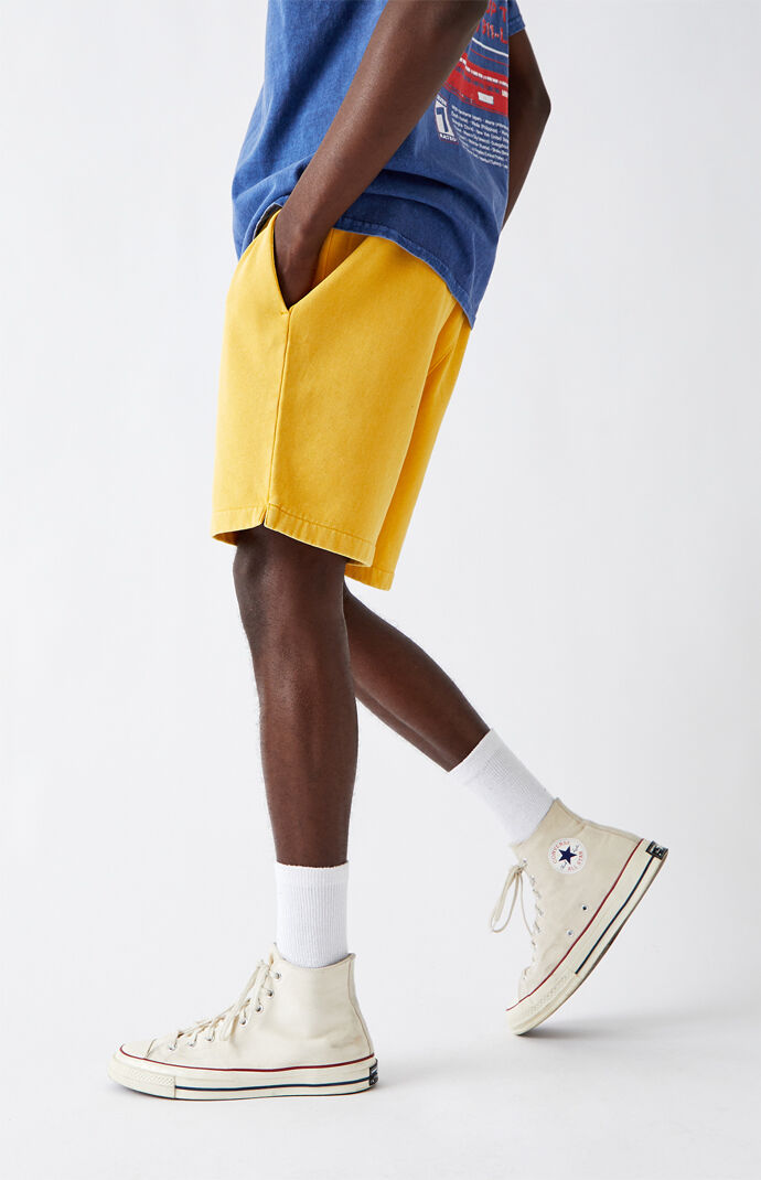 Gold Fleece Drawstring Volleyball Shorts