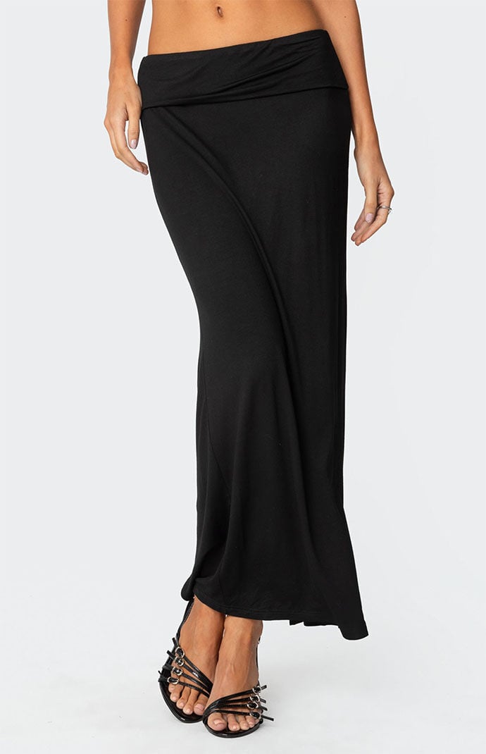 Edikted Johanna Fold Over Maxi Skirt | Pacsun