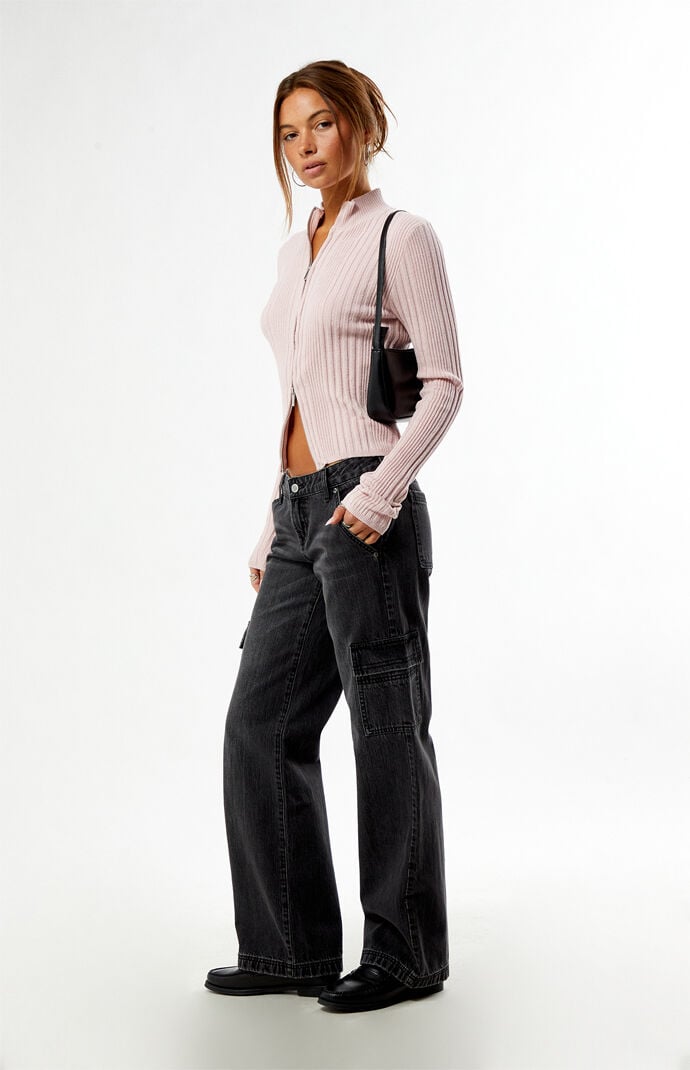 Pacsun Zoe Low Rise Jeans Cargo Washed Black