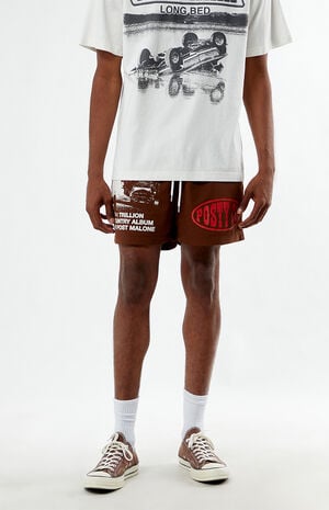 Post Malone Brown 4.5" Swim Trunks image number 2