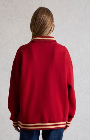 x NFL SF 49ers Long Sleeve Polo Sweatshirt image number 4