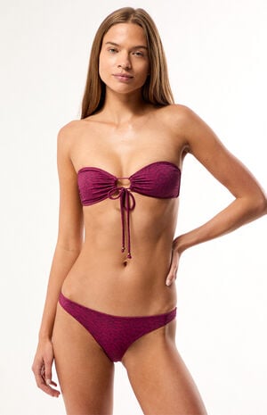 Plum Leopard Print Jessie Low Rise Cheeky Bikini Bottom image number 2