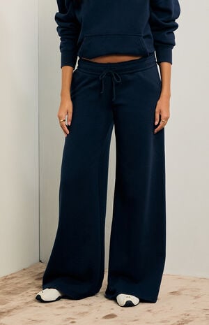 Navy Ultra Soft Fleece Baggy Sweatpants image number 2