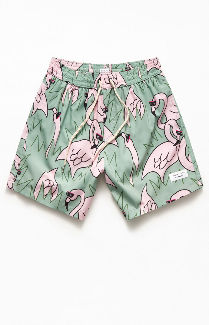 Flock of Flamingos 15" Swim Trunks